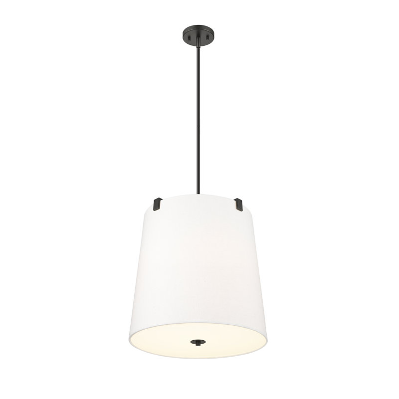 Luminaire suspendu 5 lumières Kohlman en nickel brossé, Noir mat