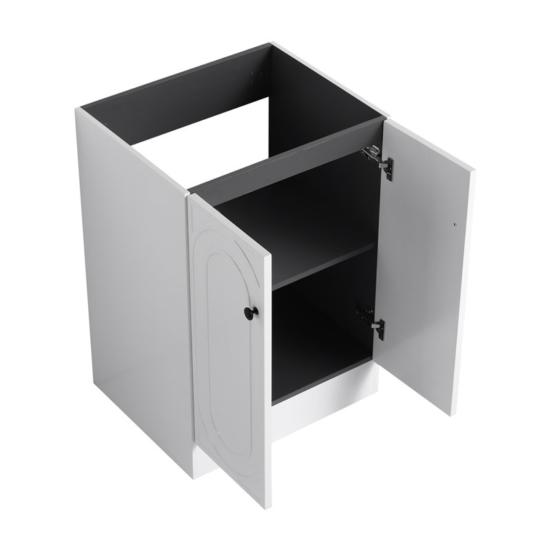 24" Freestanding Bathroom Vanity with Resin Sink, White