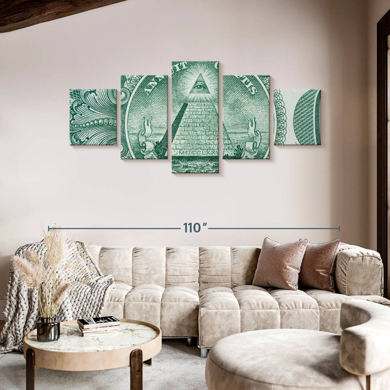 Billet d'un dollar américain, H 42 po x l 92 po