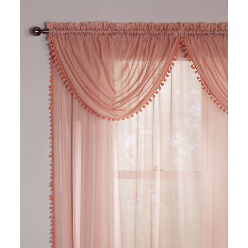 Akhtari Sheer Swag Single Panel, Dusky Pink