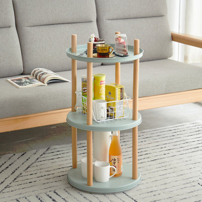 Étagère de rangement, bibliothèque rotative à 360 °, bibliothèque à 3 niveaux avec espace de rangement de grande capacité, support de rangement multifonctionnel, conception compacte, étagère pour salon, chambre à coucher, salle d'étude, cuisine