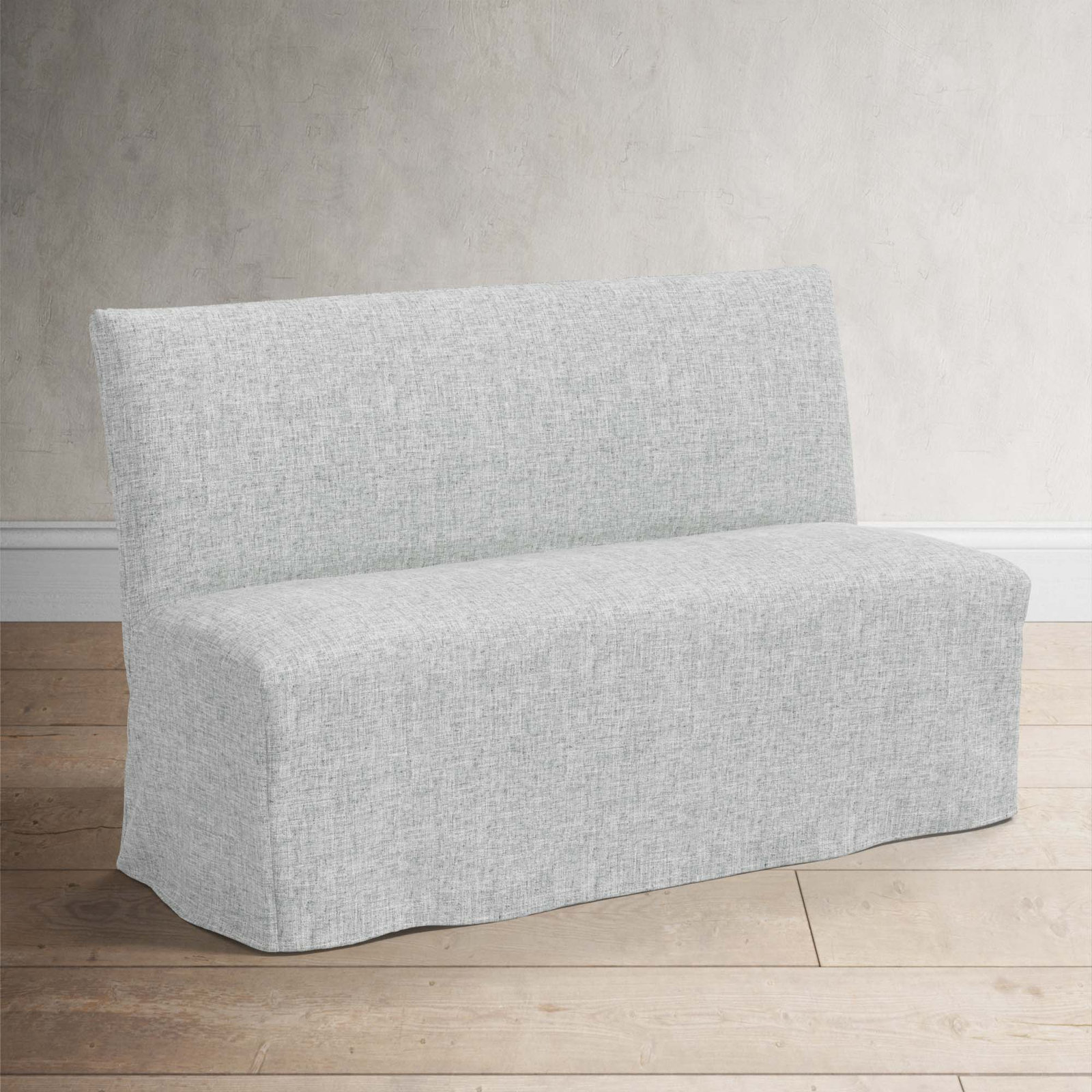 Silvia 57" Dining Bench, Zuma Pumice Textured Linen