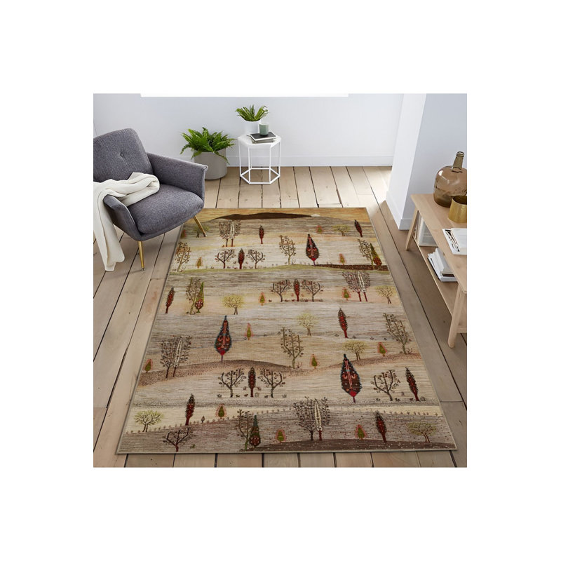 Tapis décoratif lavable à la machine Green Green Tree Modern, Tapis de couloir 3 pi 3 po x 9 pi 10 po