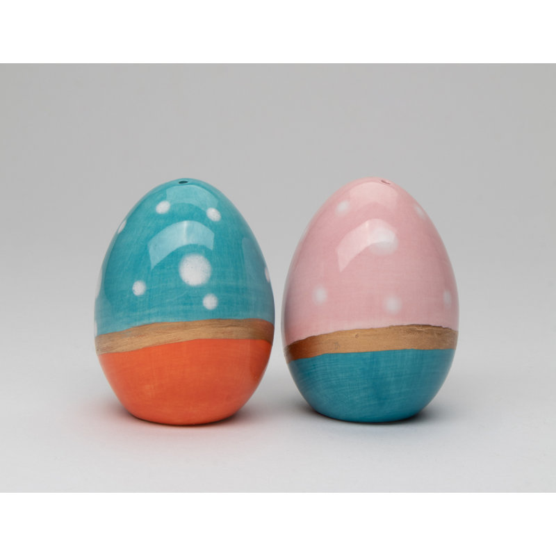 Ensemble de salière et poivrière Pâques et rose