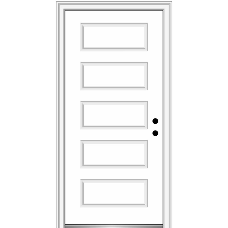 Primed White MDF 5-Panel Fire Rated Door, 32"x80"