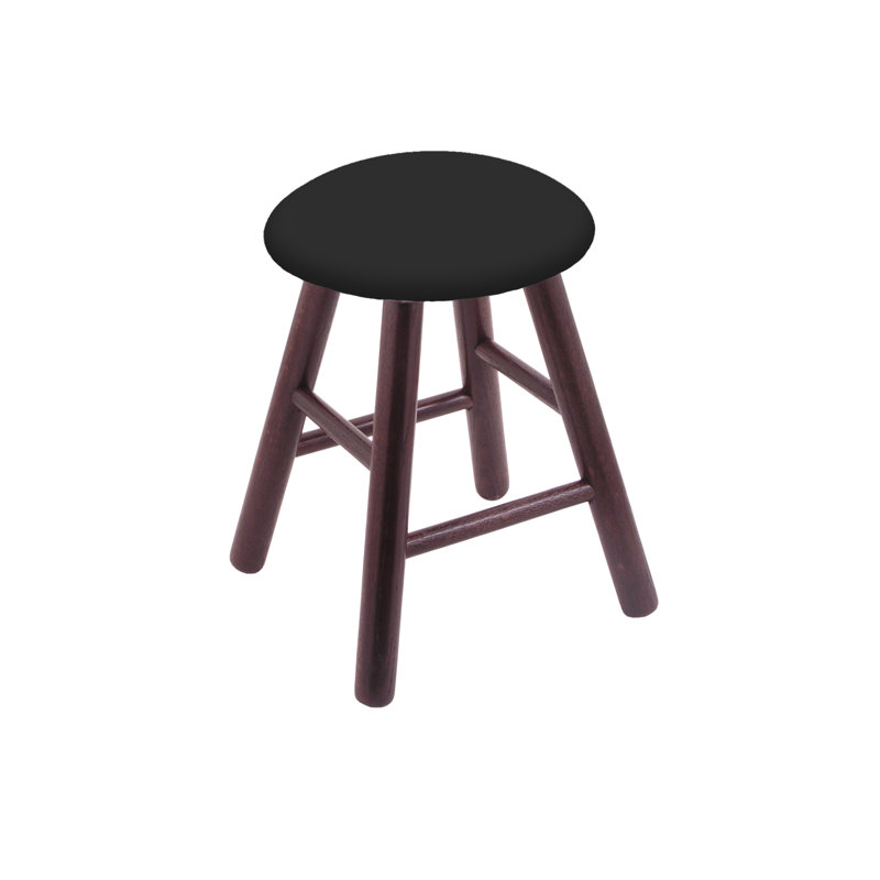 Tabouret meuble-lavabo, Vinyle noir, Chêne cerisier foncé