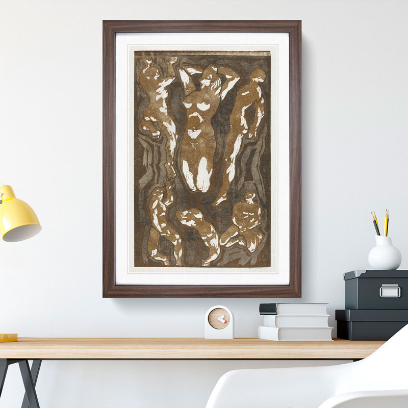Six Figures by Reijer Stolk - Framed Print, Walnut Framed, 36cm H x 27cm W x 2cm D