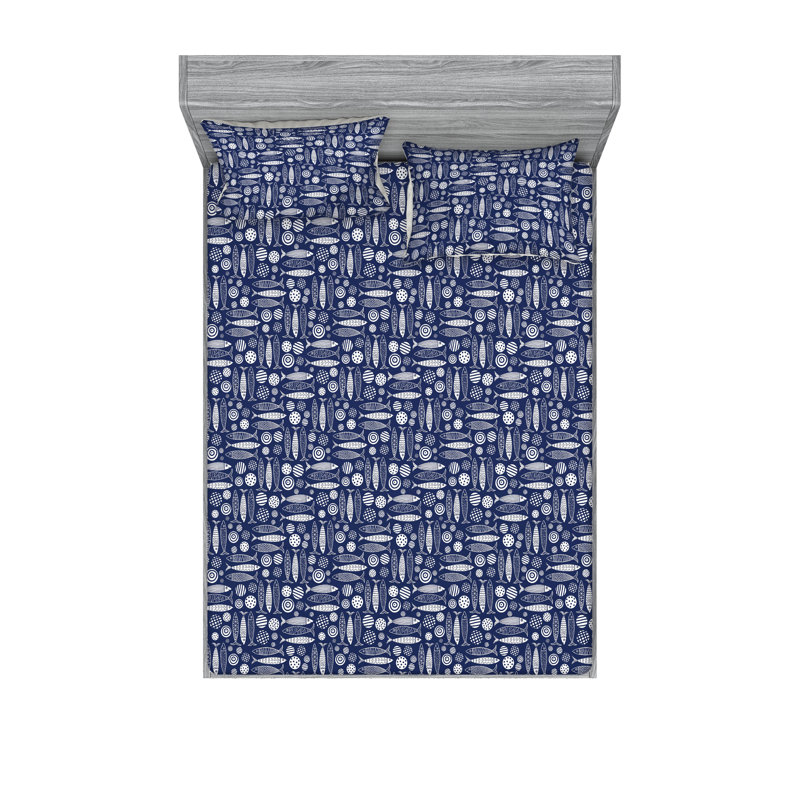 Drap-housse et taie décorative Ambesonne, Ensemble de draps très grand californien avec 2 t