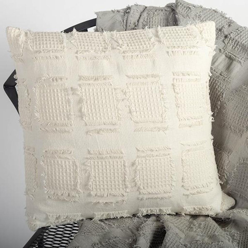 Coussin 18 po x 18 po, Crème, crème