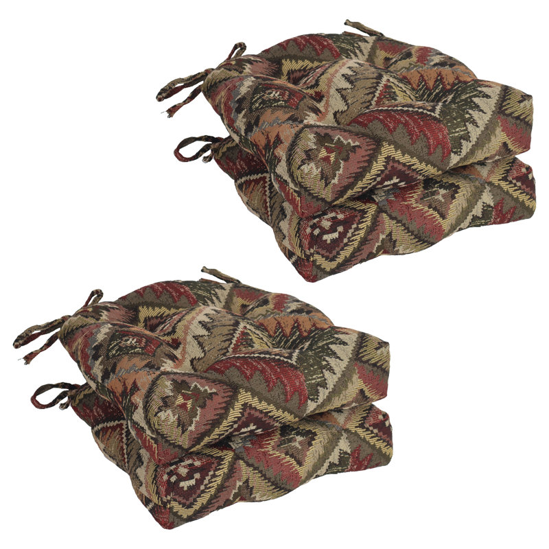 Coussin de chaise tapissier 16 pouces à dossier arrondi et touffeté (ensemble de 4)