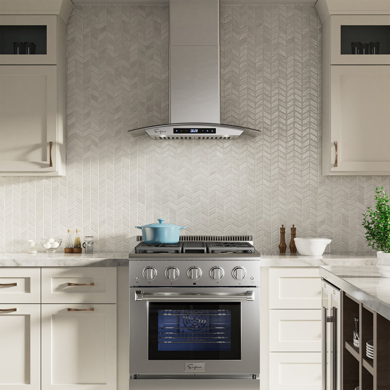 Empava 30" Stainless Steel 400 CFM Convertible Wall Range Hood with Baffle Filter