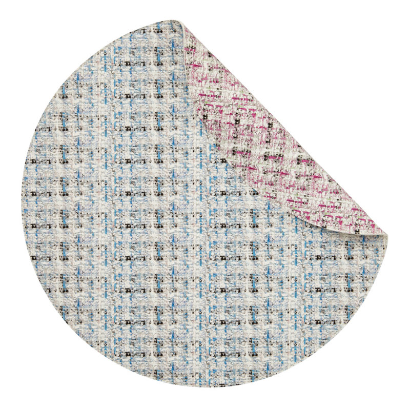 Coquette 100% Phthalate-free Vinyl Round Placemats, Purple/Blue