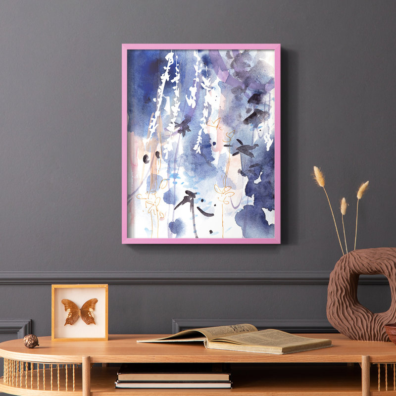 Late Night Breeze I Framed Print - Solid Wood, Pink, 10" H x 8" W