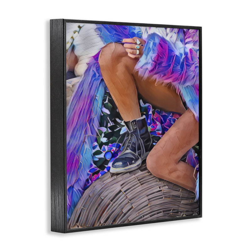 Fourrure et bottes, estampe numérique, conception de Jesse Keith, H 14 po x l 11 po, Giclée encadrée noir minuit