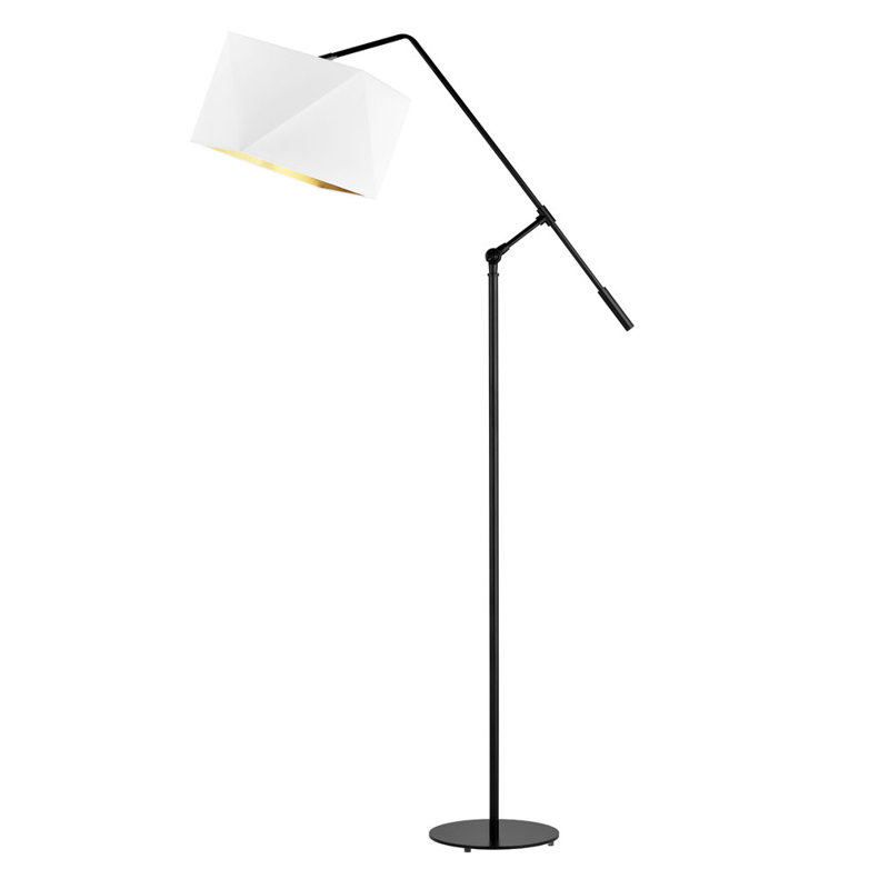 Nashville 170cm Reading Floor Lamp, Black, White