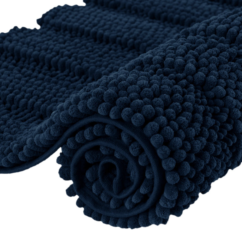 Ashmath Synthetic Non-Slip Bath Rug, 2cm H x 120cm W x 43cm D, Navy