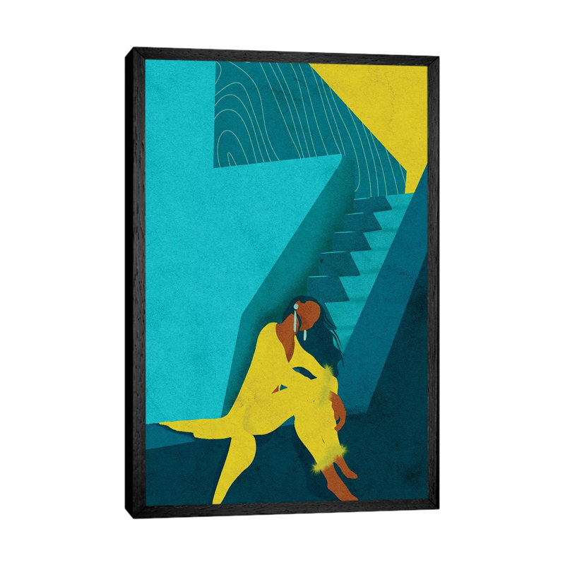 Kelsi by Reyna Noriega - Painting on Canvas, 66.04 cm H x 45.72 cm W, Black Framed Canvas