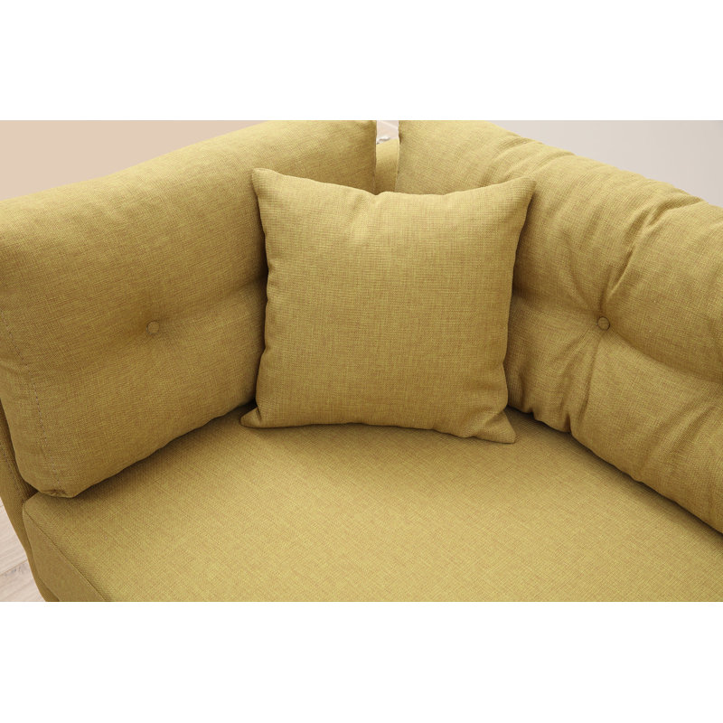 Canapé rembourré 84,3 po Chagoya, 100 % polyester jaune