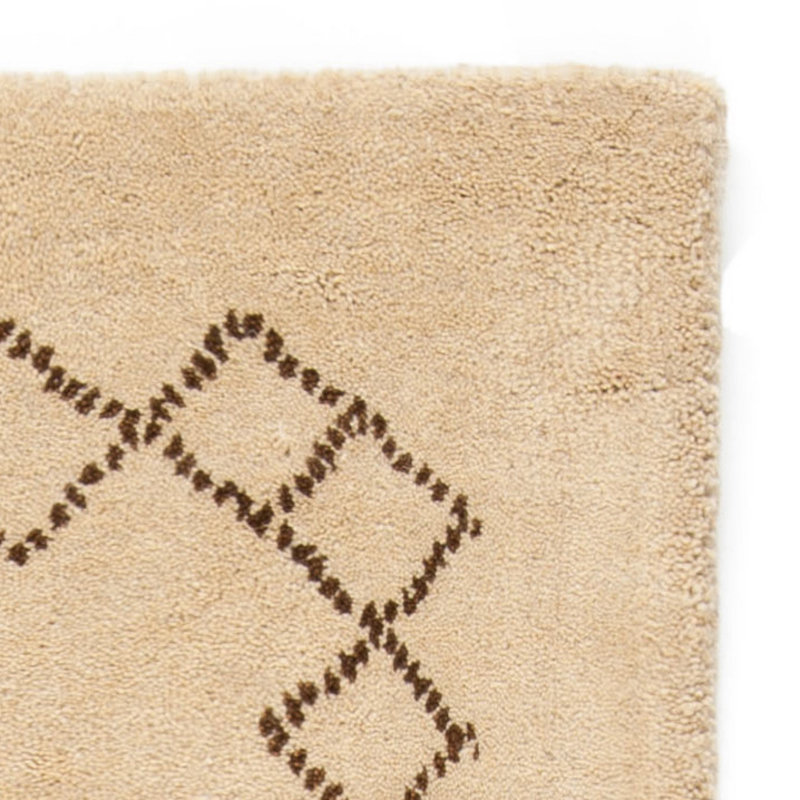 Coraima Hand Loomed Wool Geometric Rug, Rectangle 3' x 5'