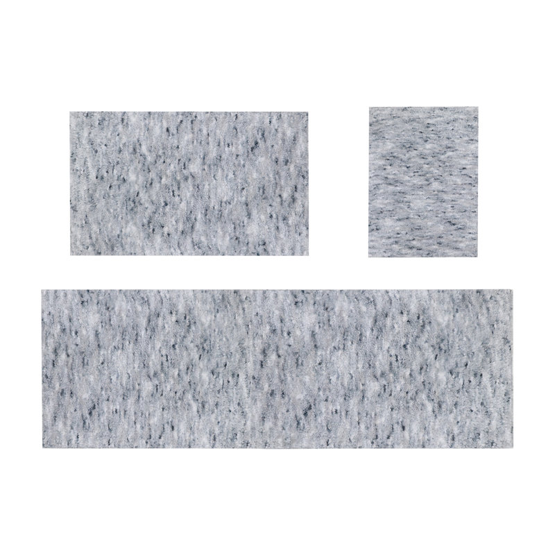 Ensemble de tapis de bain en microfibre de luxe 3 pièces, envers en caoutchouc antidérapant, ultra-absorbant, séchage rapide, tapis de salle de bain en peluche lavables à la machine pour baignoire, lavabo, meuble-lavabo et douche, gris