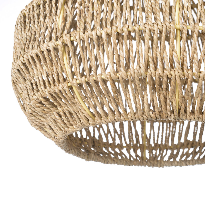 Luminaire suspendu en corde tissée à la main Boho, H 78 po x l 13,78 po x P 13,78 po