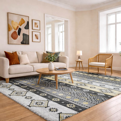 Tapis tribal de qualité supérieure lavable à la machine à poils longs Dream ADS118