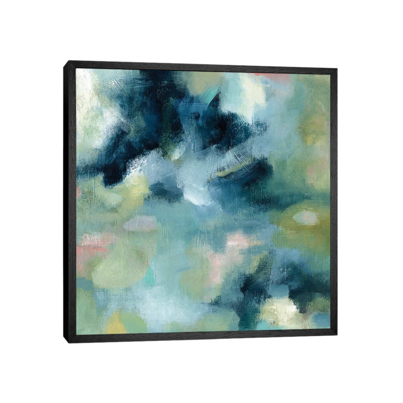 Water Garden 1 Piece Painting on Canvas, 45.72 cm H x 45.72 cm W, Black Framed Canvas