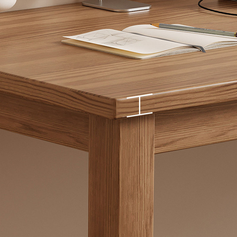 Brown Rectangular Solid Wood desk, 29.53" H x 47.24" W x 23.62" D