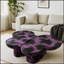 Table basse moderne en imitation travertin texturé, forme papillon, pour une touche d'élégance au salon et au bureau-249308134