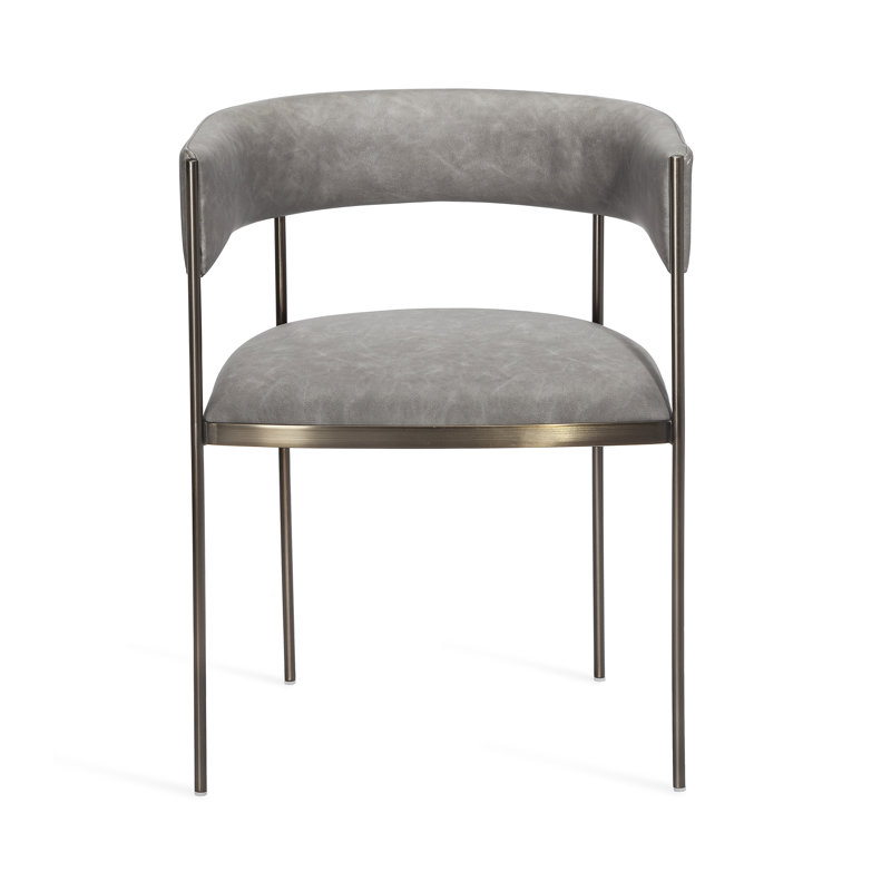 Charcoal Faux Leather 20"x28" Upholstered Dining Chair