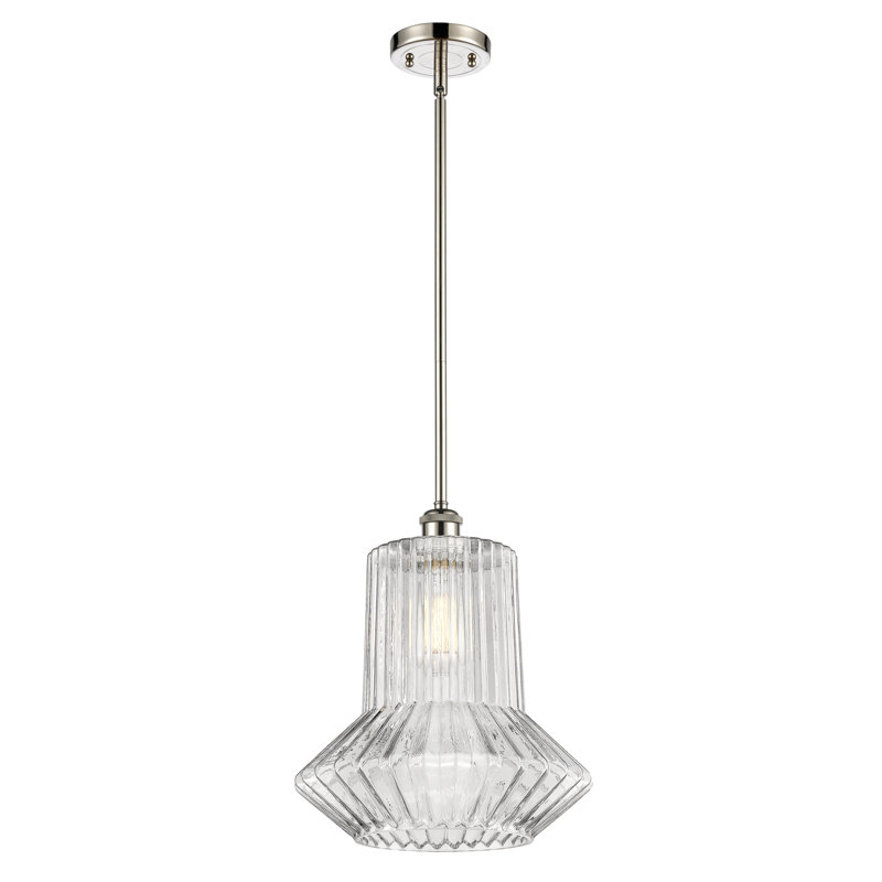 Luminaire suspendu géométrique à 1 lumière Perri, Ampoule non incluse, Nickel poli