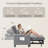 36" Wide Convertible Chair with Pull Handle - 3-In-1 Sleeper Futon Chair Bed with Cup Holder-19071631