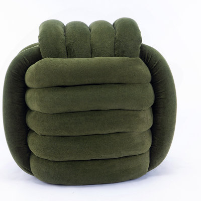 Chenille Fabric Modern Knot Design Ottoman Makeup Stool Footstool, Comfortable and Stylish Seat for Living Room, Bedroom by Latitude Run