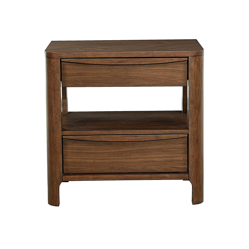 2-Drawer Nightstand with Cedar Lining, Walnut