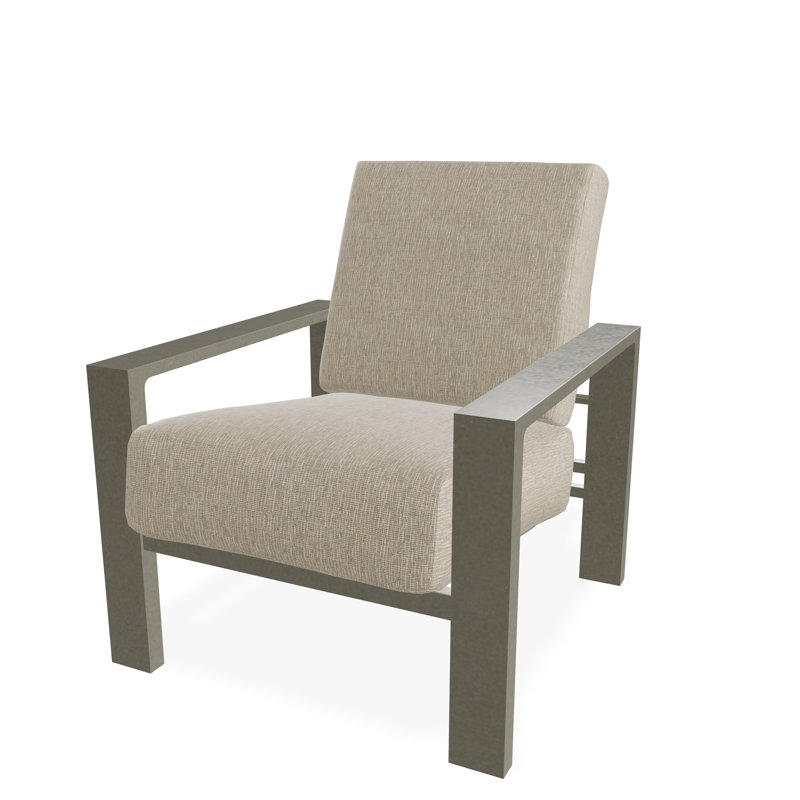 Larssen Outdoor Lounge Chair, Grasscloth Dune, Storm