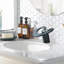 Robinet de lavabo de salle de bain noir et chrome
