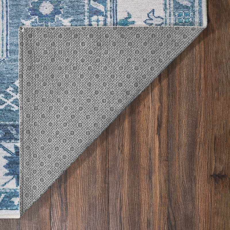Tapis Shary Blue avec envers antidérapant, Rectangulaire 3 pi x 5 pi