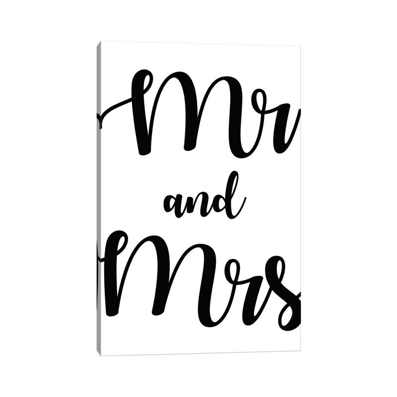 "Mr et Mme" par Art Mirano - reproduction d'art textuel sur toile tendue, H 12 po x l 8 po x P 0,75 po
