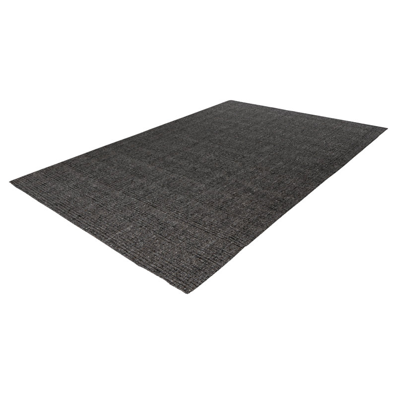 Jarven Wool Hand Woven Area Rug, Rectangular 200 x 290cm, Anthracite