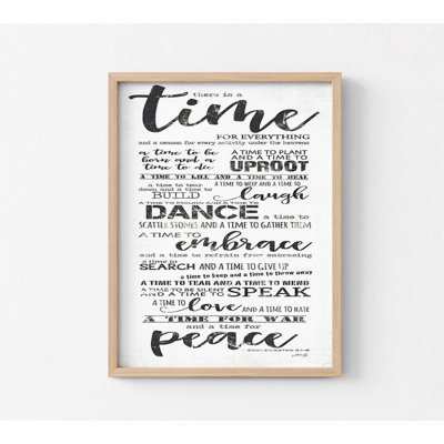 Time For Everything By Marla Rae, Ecclesiastes 3:1-8 Print, Framed Bible Verse Decor, Pastor Gift Idea, Gods Plan Poster Print