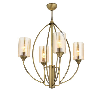 Lustre sphérique classique à 4 lumières