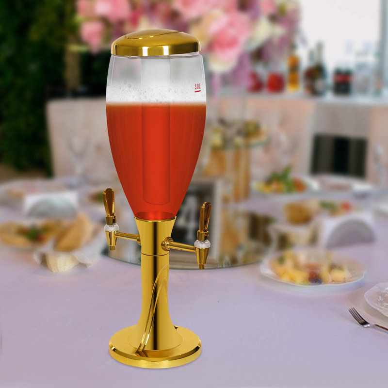 Distributeur de boissons portatif Keilee 3L avec deux robinets