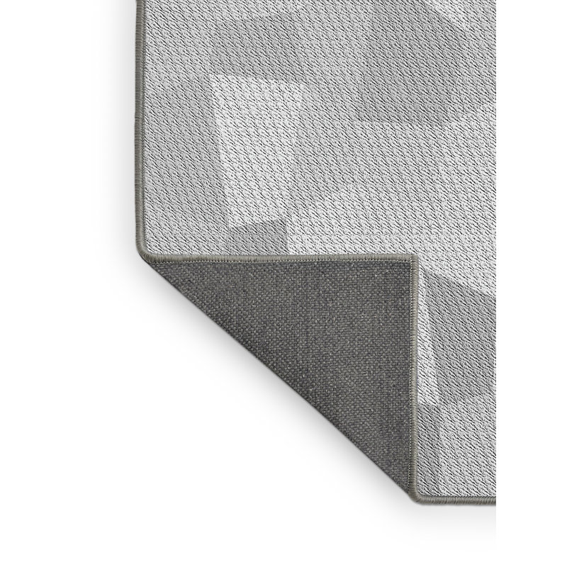 Tapis rond gris à motif géométrique, Rectangle 4 pi x 6 pi
