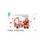 F Is for Fire Engine - impression d'art graphique-52837582-52837601-52837585