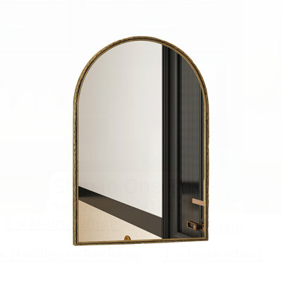 Classic Arched Wall Mirror with Shatterproof Design, Versatile and Durable for Modern Home Decor
