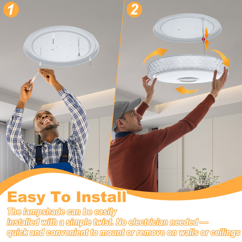 Acrylic Semi Flush Mount, 48W
