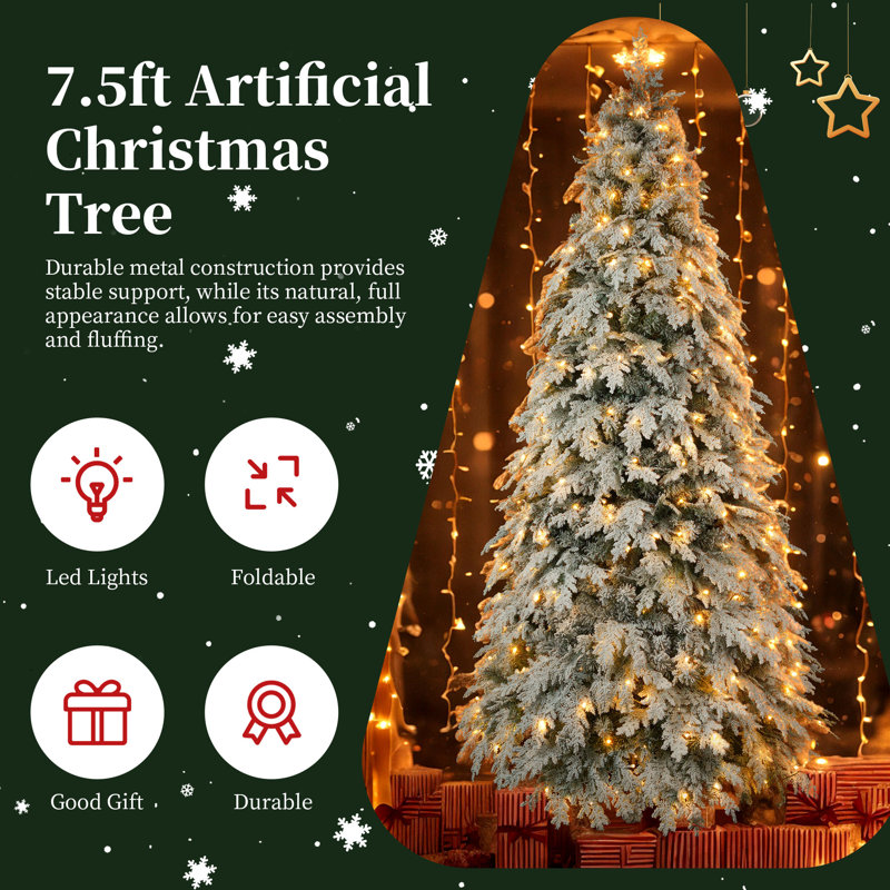 The Holiday Aisle® 7.5Ft Artificial Christmas Tree With 400 LED