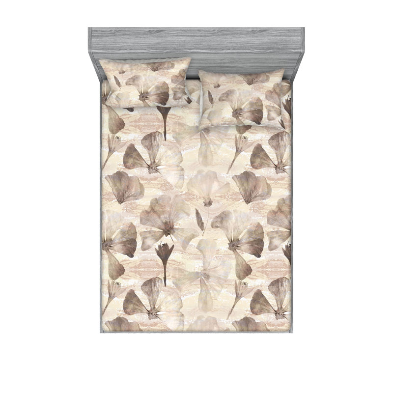 Drap-housse et taie décorative Ambesonne, Ensemble de draps pour lit double avec 2 taies d'o
