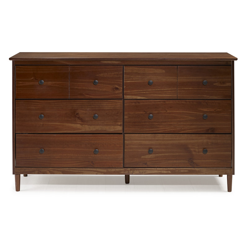 6 Drawer 145Cm W Double Dresser, Walnut