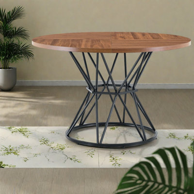 Tables de salle à manger (table seulement, sans chaises, avec plateau et pieds), 47,3 pouces en MDF en métal industriel moderne pour la cuisine